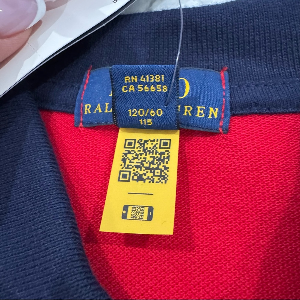 NWT Polo Ralph Lauren Red/NavyRalph Polo Team Embroidered Boys Sz 5 - Picture 5 of 7